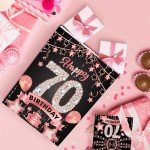 Rose Gold 70th Birthday Gift Bag Set