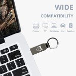 MOSDART 64GB USB 2.0 exFAT Flash Drive Waterproof Thumb Drive Metal Keychain Zip Drive 64 GB USB2.0 Dustproof Jump Drive 64G Shockproof Memory Stick for Storage and Backup, Tarnish