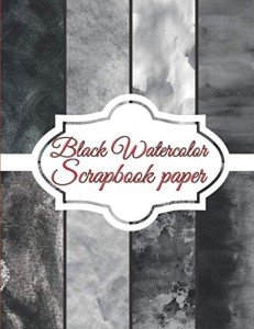 Black Watercolor Scrapbook Paper - 8.5"x11