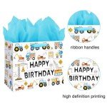 Happy Birthday Gift Bag for Baby Boy - Vehicles