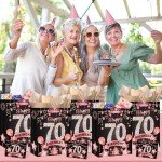 Rose Gold 70th Birthday Gift Bag Set