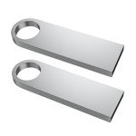 ABLAZE 2GB USB Flash Drive 2 Pack, Metal Flash Drive USB 2.0 Thumb Drives with Keychains USB Stick 2GB USB Drive Pendrive
