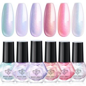 6-Color Pearl Shimmer Nail Polish Set