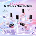 6-Color Pearl Shimmer Nail Polish Set