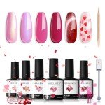 Colorful Gel Nail Polish Set - 6 Shades