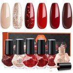 6-Color Quick-Dry Glitter Nail Polish Set