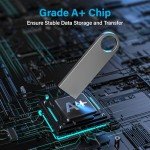 ABLAZE 2GB USB Flash Drive 2 Pack, Metal Flash Drive USB 2.0 Thumb Drives with Keychains USB Stick 2GB USB Drive Pendrive