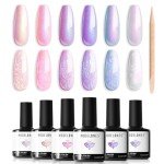6-Pack Shimmer Gel Nail Polish Set