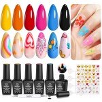 Summer Rainbow Neon Nail Polish Set - 6 Colors