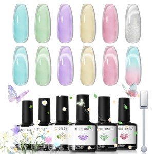 Pastel Gel Nail Polish Set - 6 Translucent Colors