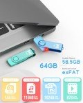 64GB USB Flash Drive Pack with Keychain
