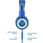 Kids Wired Headphones with Microphone and Volume Limit