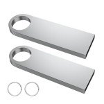 ABLAZE 2GB USB Flash Drive 2 Pack, Metal Flash Drive USB 2.0 Thumb Drives with Keychains USB Stick 2GB USB Drive Pendrive