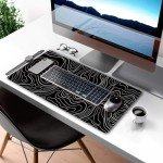 Stylish XXL Black and White Gaming Mouse Pad