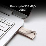 SAMSUNG BAR Plus 64GB - 300MB/s USB 3.1 Flash Drive Champagne Silver (MUF-64BE3/AM)