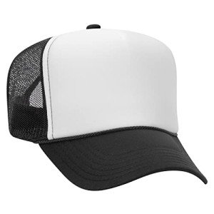 Trucker Hat with Mesh Back - Black/White