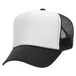 Trucker Hat with Mesh Back - Black/White