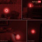 Red LED Night Light with Smart Sensor, 2-Pack