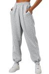 Cozy Grey High-Waisted Baggy Sweatpants for Women