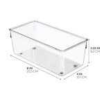 Clear Plastic Kitchen Drawer Organizer - 4"x8"x3