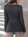 Kissfix Women's Casual Long Sleeve Henley Tops