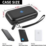Case Compatible with INIU 10000mAh / for Anker 313 / for Apple MagSafe Portable Charger, Hard Travel Power Bank Battery Pack Storage Bag Fits for USB C and Accessories (Box Only) - Black
