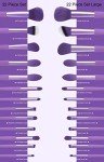 22-Piece Makeup Brush Set in Purple