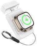 Portable Apple Watch Charger 1500 mAh, Pocket Size Wireless Magnetic Power Bank with Built-in Lightning Cable, Travel Keychain Battery Pack for Apple Watch 9 /Ultra2 /8 /Ultra /7/6/Se/5/4/3 iPhone