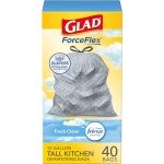 Glad ForceFlex 13 Gallon Kitchen Trash Bags, 40 Count