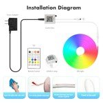 20FT Waterproof RGB Neon Rope Lights with Remote