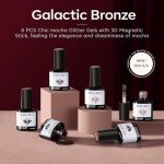 6-Color Gel Nail Polish Set – Cat Eye Glitter
