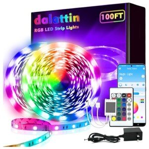 100ft RGB LED Strip Lights with Bluetooth Control