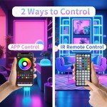 100FT Color Changing LED Strip Lights with Remote