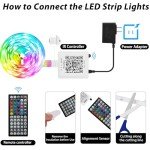 50ft RGB LED Strip Lights with Remote Control
