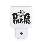 Cute Dog Mom LED Night Light with Paw Print