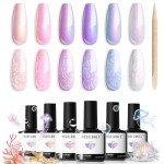 6 Colors Shimmer Gel Nail Polish Set