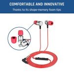KLIM Fusion Wired Earbuds with Microphone – Red