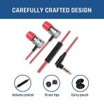 KLIM Fusion Wired Earbuds with Microphone – Red