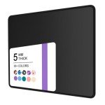 Niniubye Mouse Pad, 30% Thicker Black Computer Mousepad, Anti-Slip Rubber Mouse Mat with Stitched Edges for Gaming, Office, Laptop, PC, Women & Men, 8 x 10 Inch Thick 5mm, Modern Design, Square