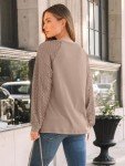 Women’s Lace Long Sleeve Casual Top - Khaki