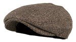 Men's Herringbone Tweed Newsboy Ivy Hat in Brown