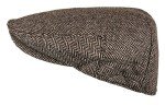 Men's Herringbone Tweed Newsboy Ivy Hat in Brown