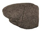 Men's Herringbone Tweed Newsboy Ivy Hat in Brown