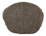 Men's Herringbone Tweed Newsboy Ivy Hat in Brown