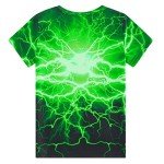 Neon Green Lightning Graphic Tee for Kids