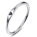 Simple Silver Heart Stackable Promise Ring - Size 7