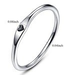Simple Silver Heart Stackable Promise Ring - Size 7