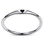 Simple Silver Heart Stackable Promise Ring - Size 7