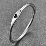 Simple Silver Heart Stackable Promise Ring - Size 7