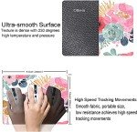 KUOSGM Mouse Pad, Premium-Textured Mouse Mat, Non-Slip Rubber Base Mousepad for Laptop, Computer & PC,9.5×7.9 in,Pink Green Flower